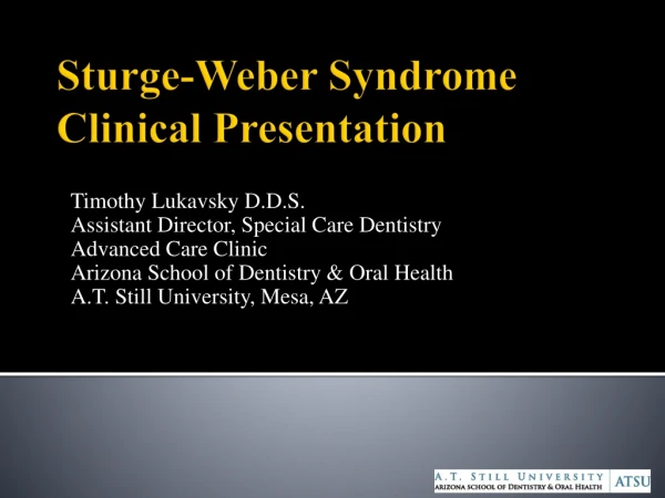 Sturge-Weber Syndrome Clinical Presentation