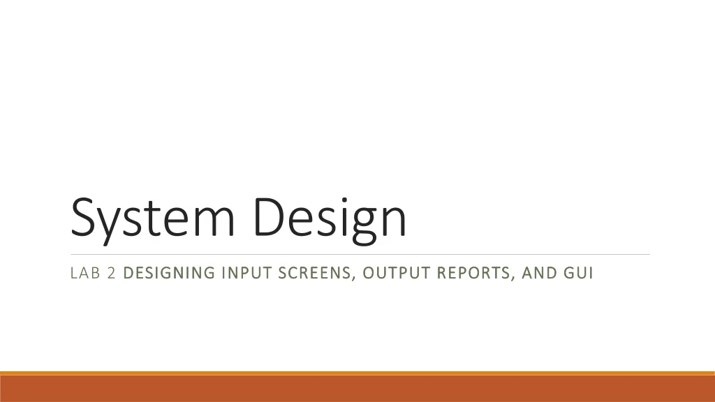 system design