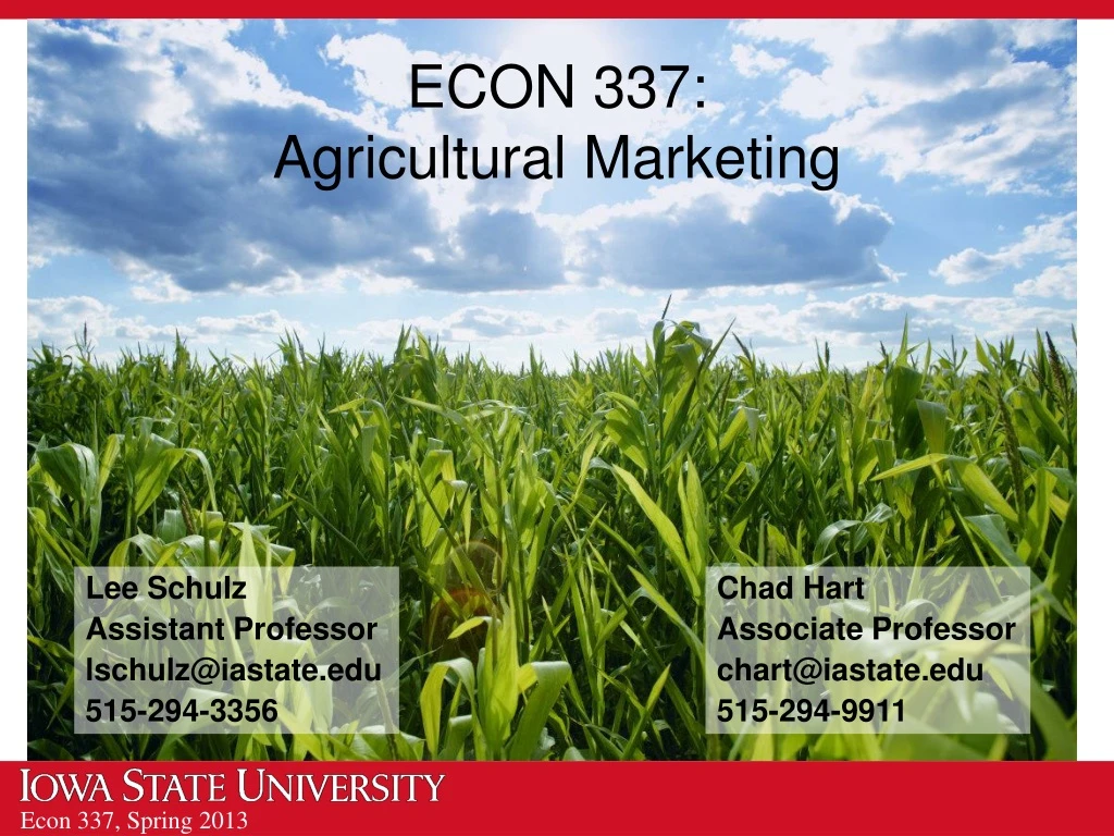 econ 337 agricultural marketing