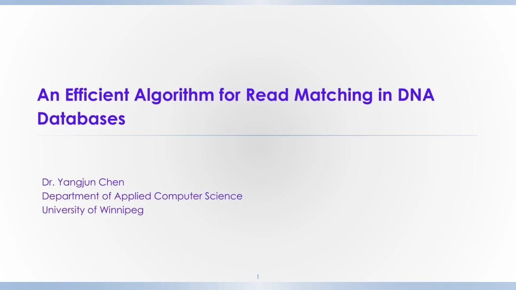 an efficient algorithm for read matching in dna databases