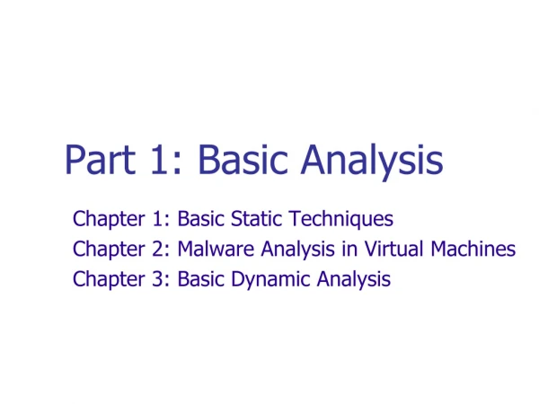 Part 1: Basic Analysis