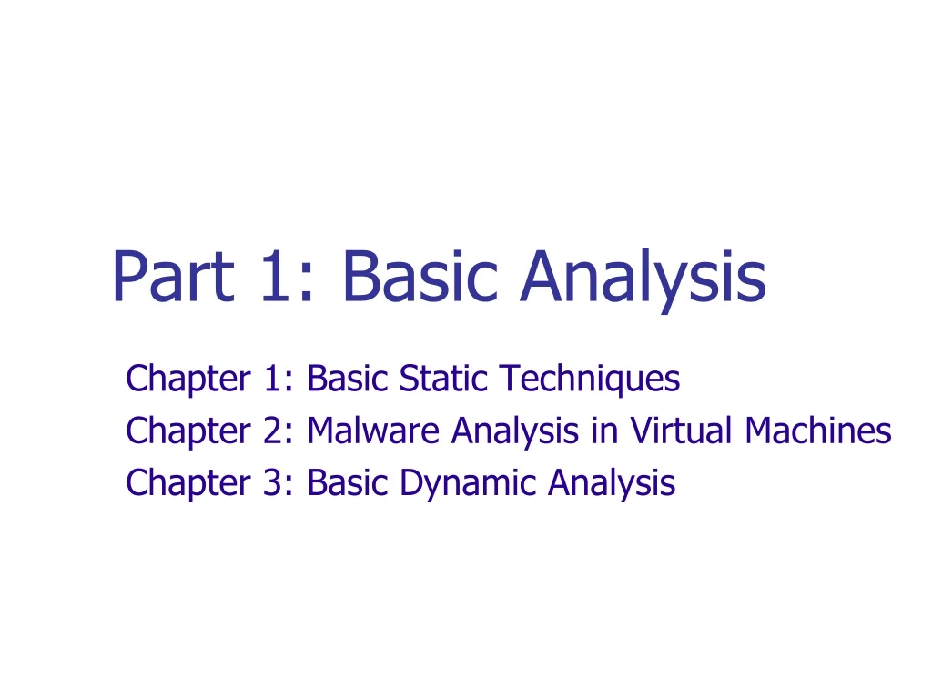 part 1 basic analysis