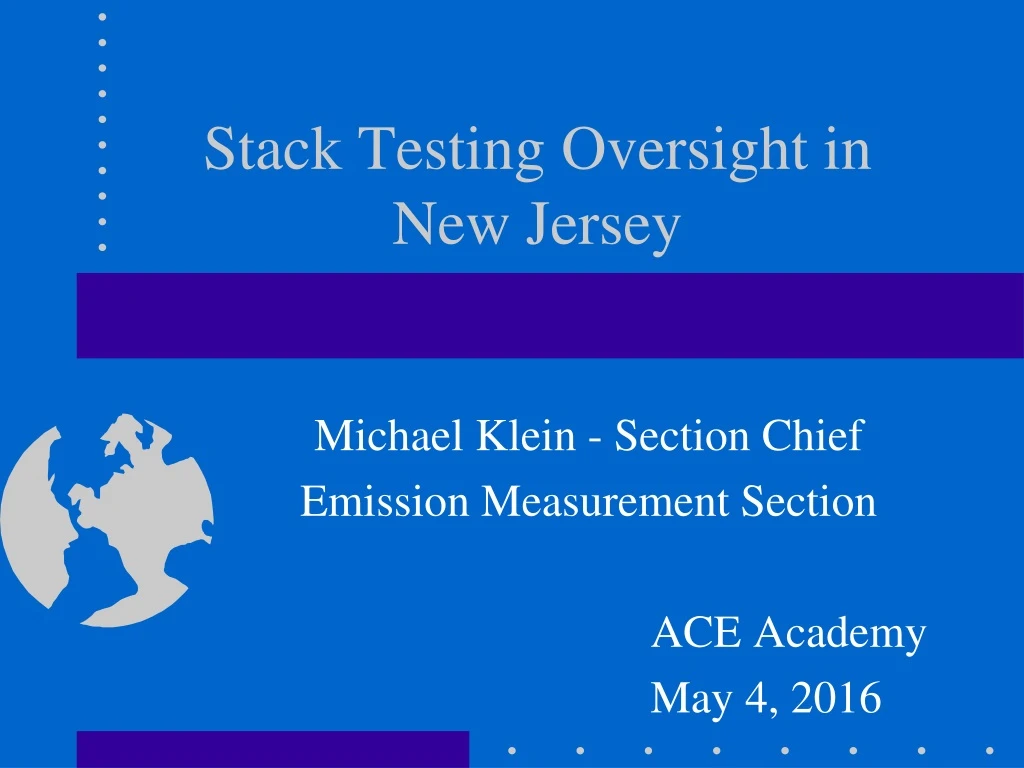 stack testing oversight in new jersey