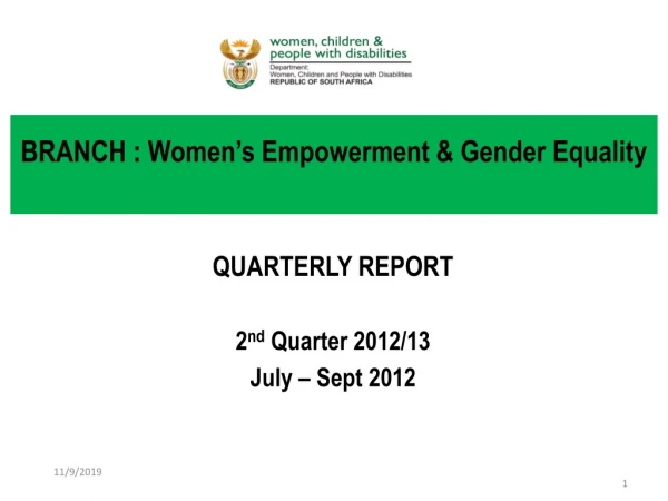 BRANCH : Women’s Empowerment &amp; Gender Equality