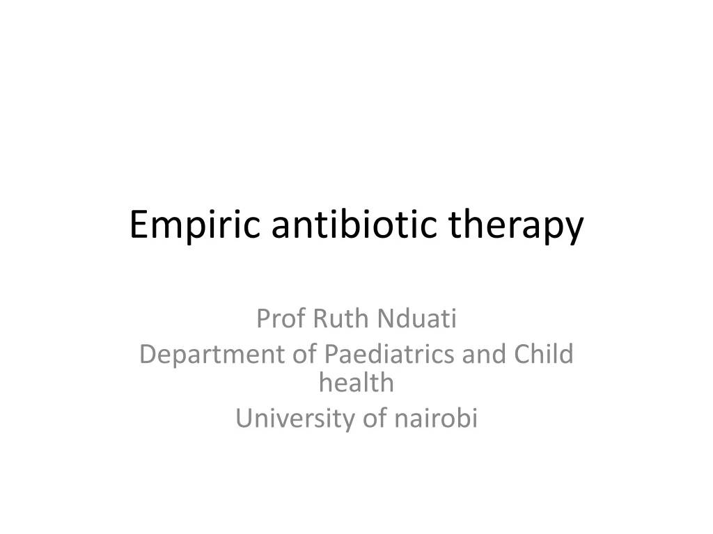 empiric antibiotic therapy