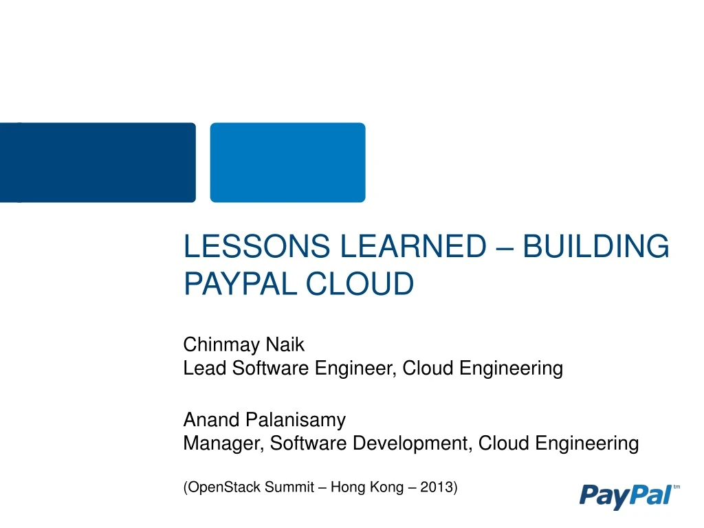 lessons learned building paypal cloud