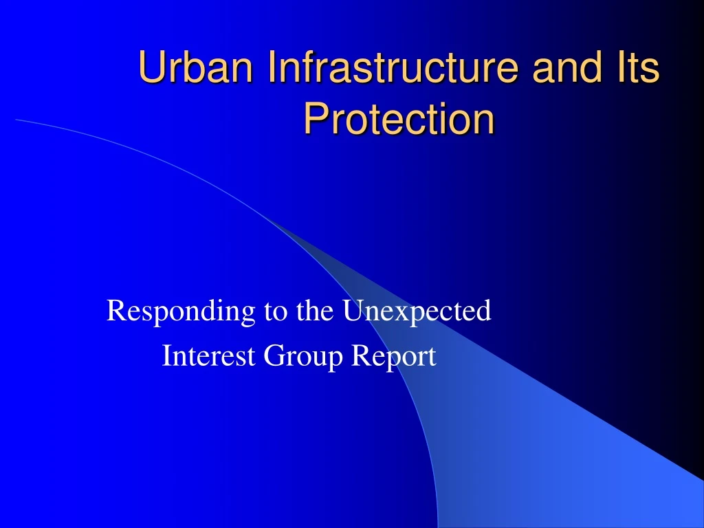 urban infrastructure and its protection
