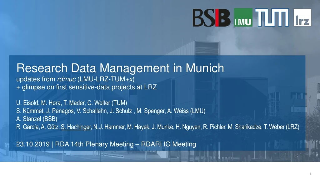 research data management in munich updates from