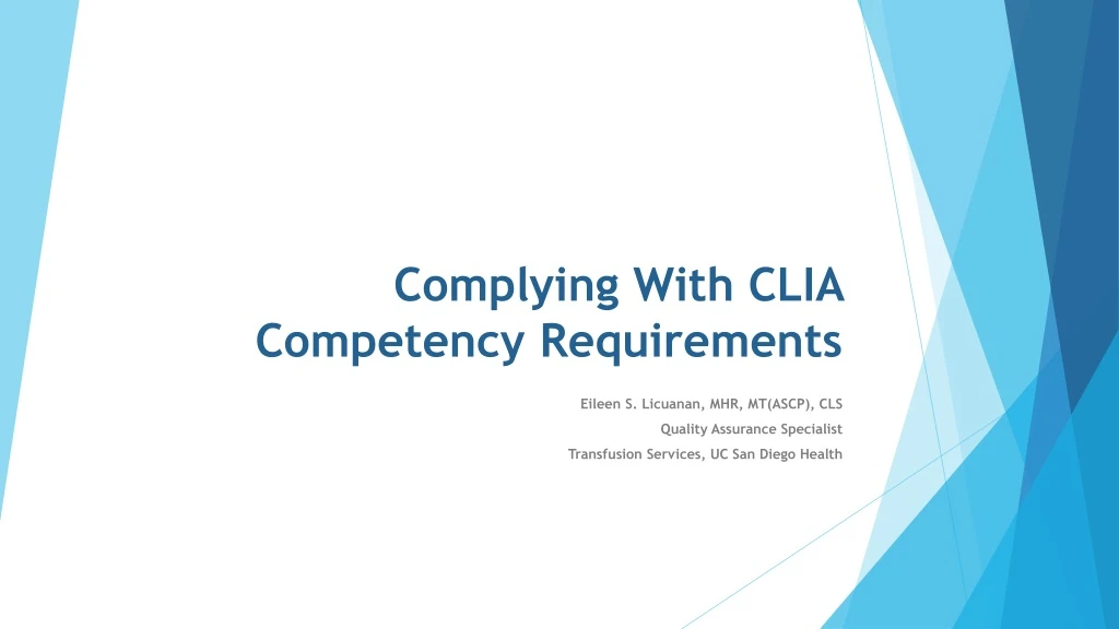 complying with clia competency requirements