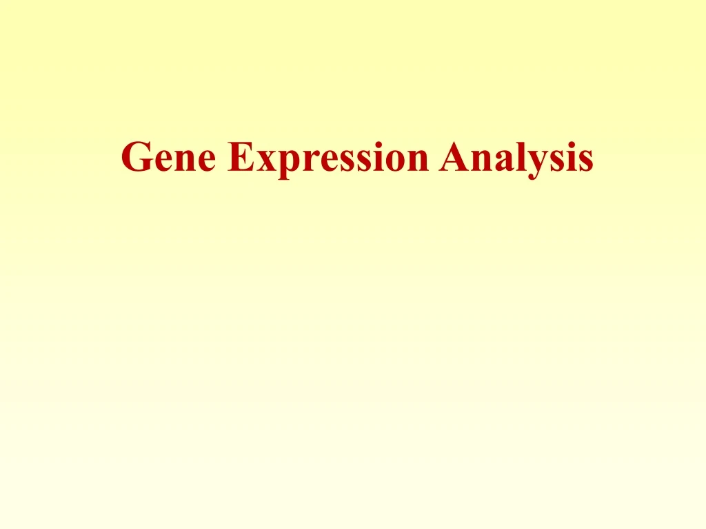 gene expression analysis