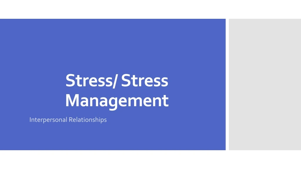stress stress management