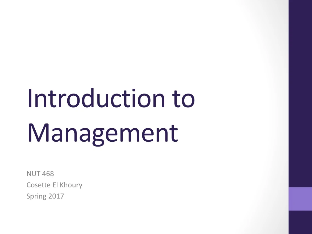 introduction to management