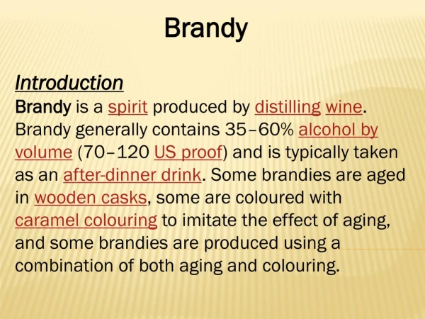 Brandy Introduction