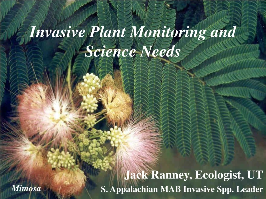 invasive plant monitoring and science needs