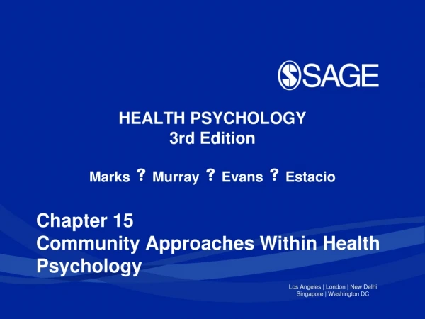 Chapter 15 Community Approaches Within Health Psychology