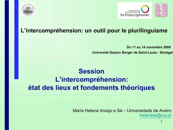 L intercompr hension: un outil pour le plurilinguisme