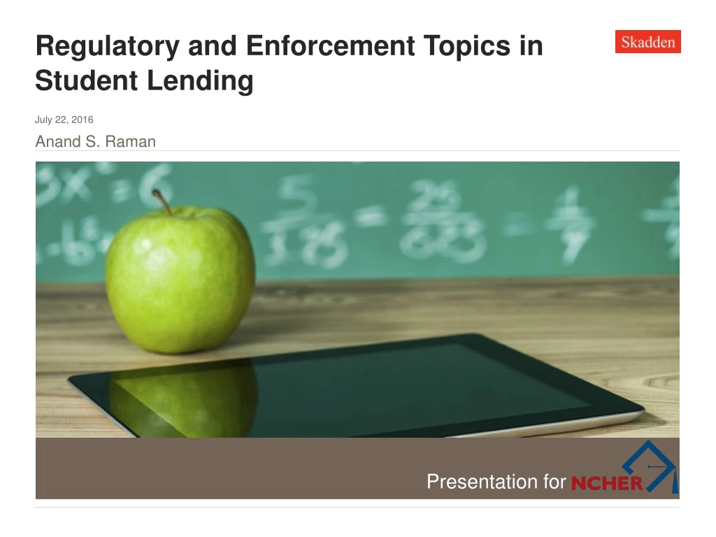 regulatory and enforcement topics in student lending