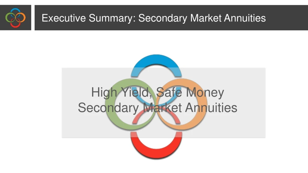 executive summary secondary market annuities