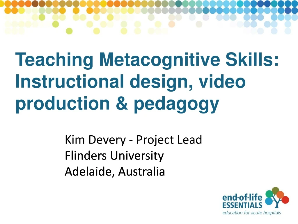 teaching metacognitive skills instructional design video production pedagogy