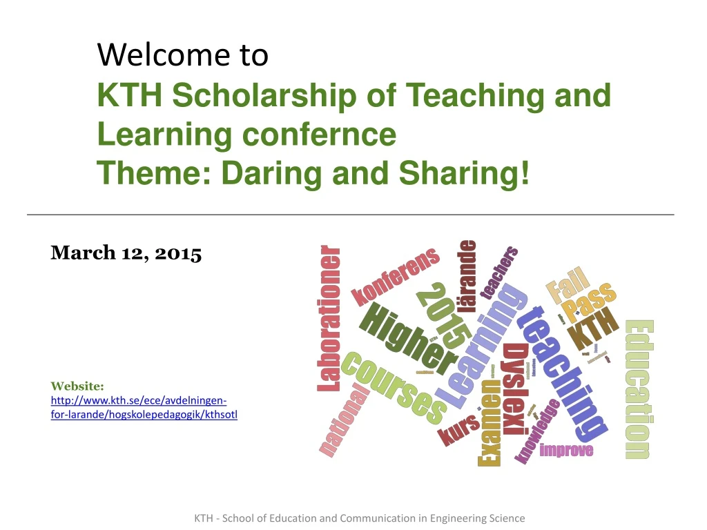 welcome to kth scholarship of teaching