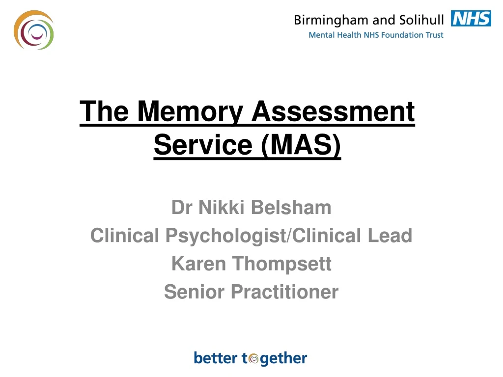 the memory assessment service mas