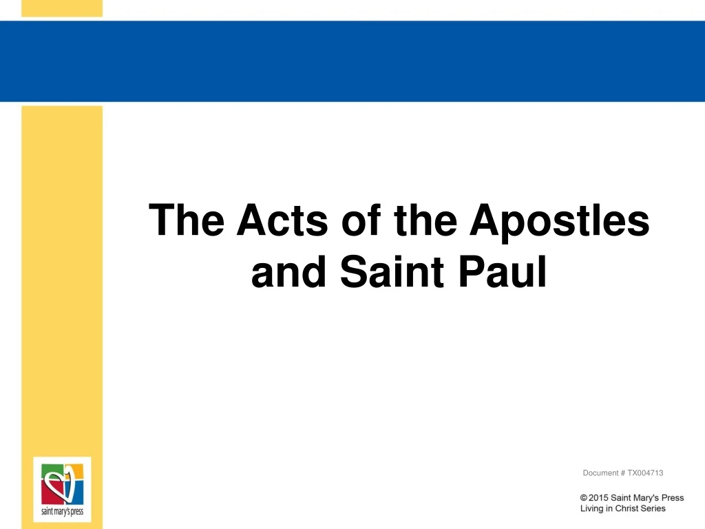 the acts of the apostles and saint paul