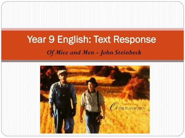 Year 9 English: Text Response
