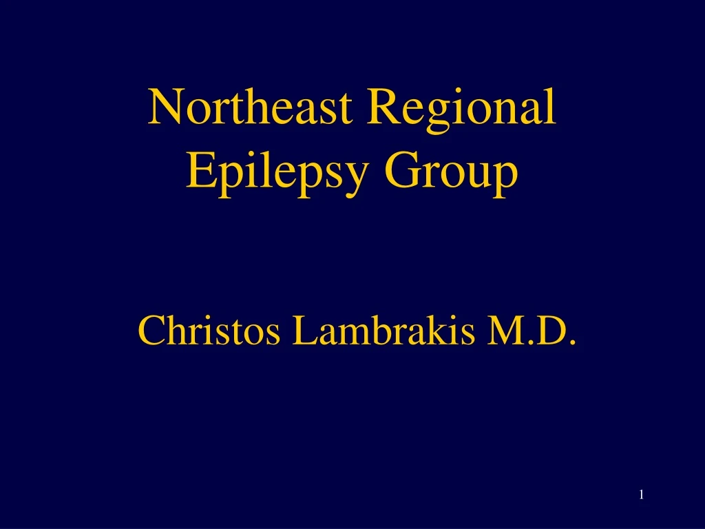 northeast regional epilepsy group christos lambrakis m d