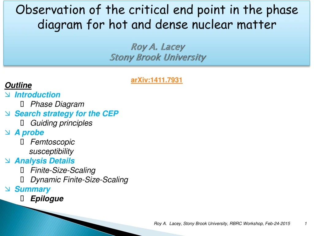 observation of the critical end point