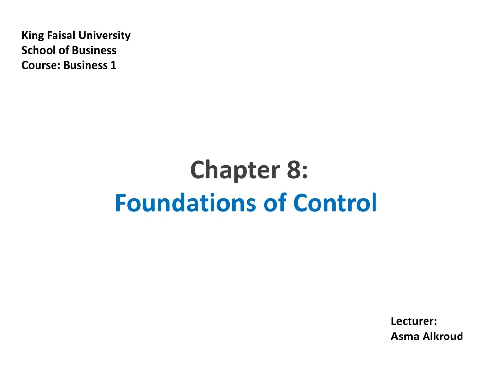 chapter 8 foundations of control