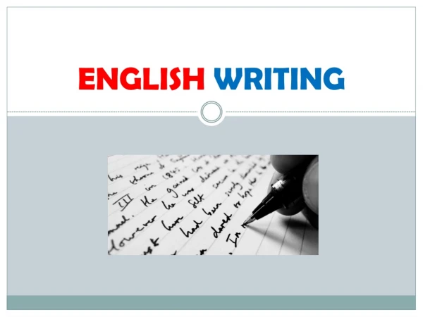 ENGLISH WRITING