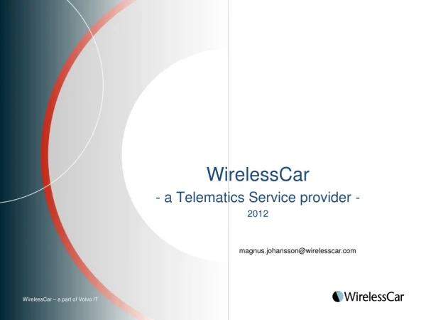WirelessCar - a Telematics Service provider - 2012