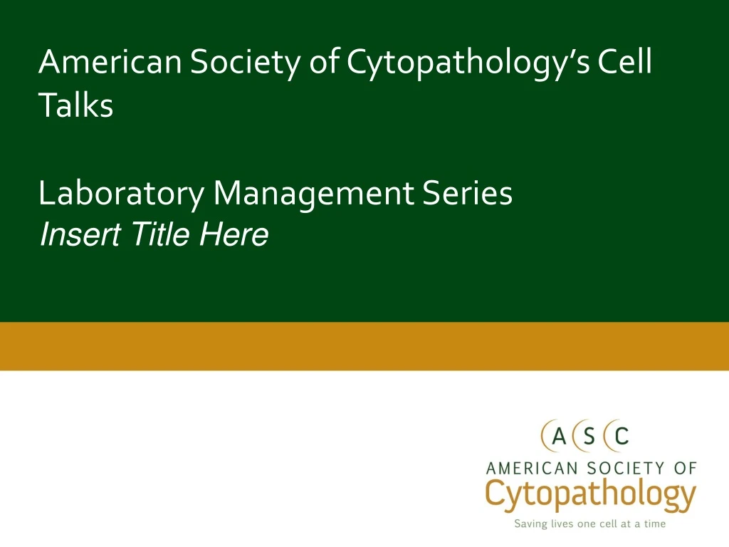 american society of cytopathology s cell talks