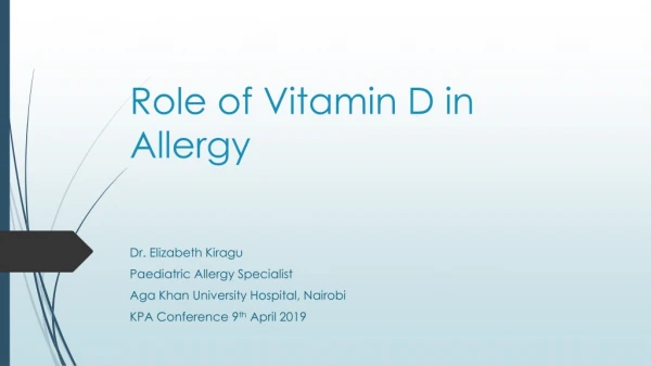 Role of Vitamin D in Allergy