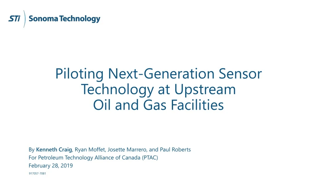 piloting next generation sensor technology at upstream oil and gas facilities