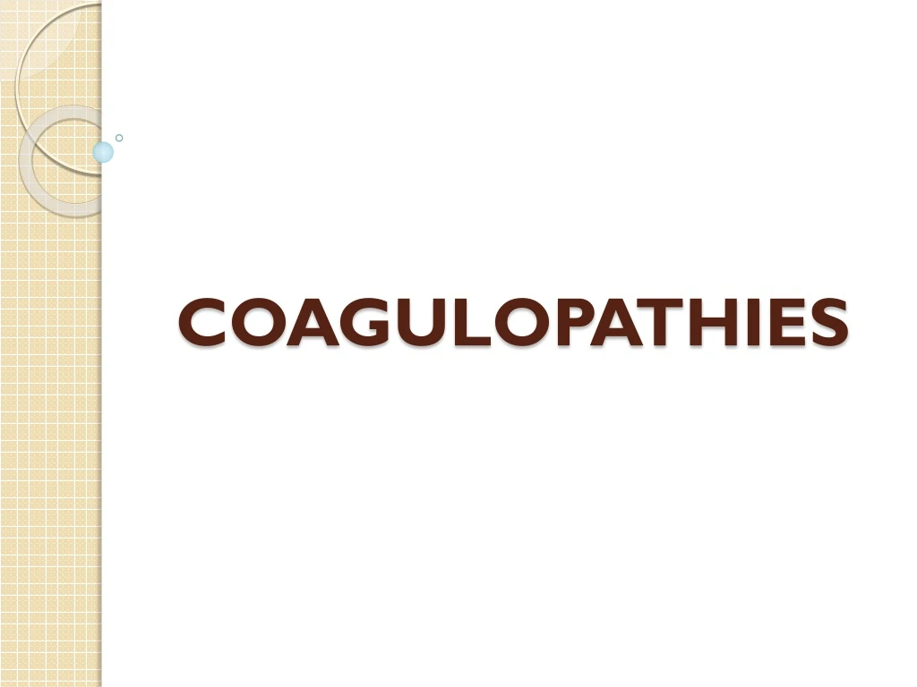 coagulopathies