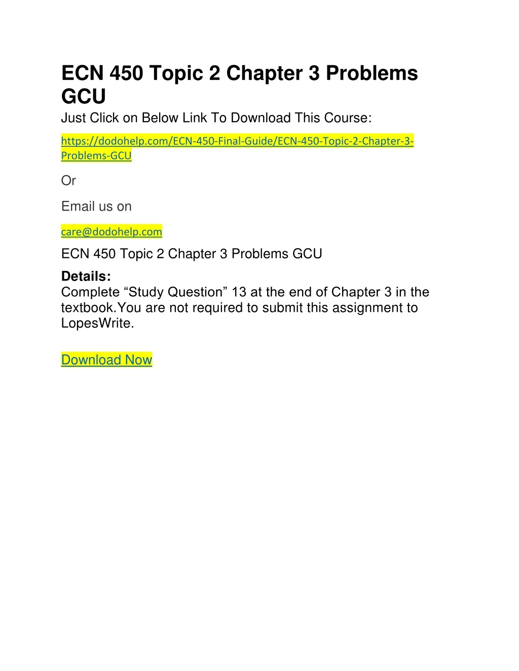ecn 450 topic 2 chapter 3 problems gcu just click