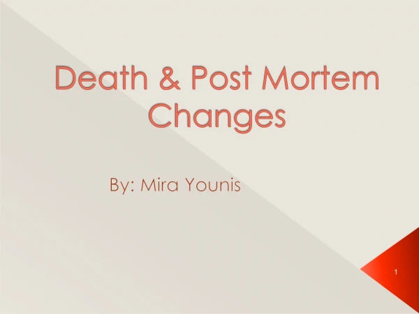 Death &amp; Post Mortem Changes