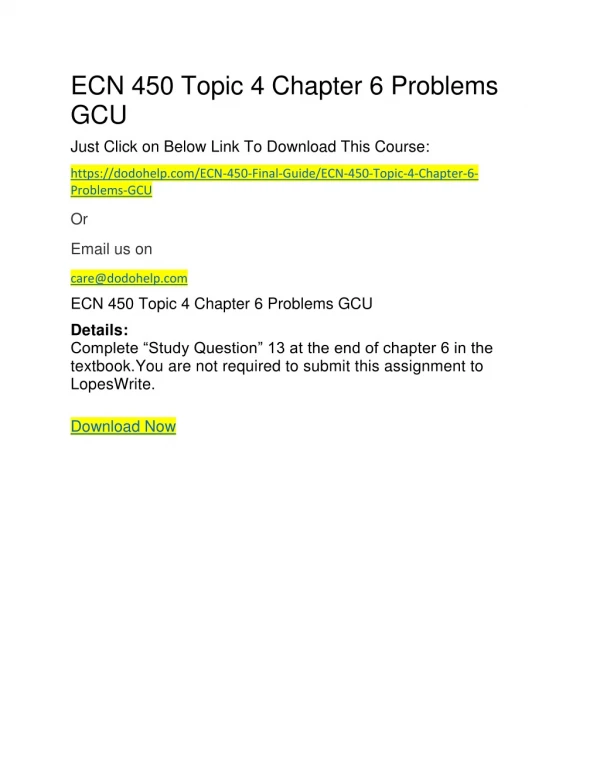 ecn 450 topic 4 chapter 6 problems gcu just click