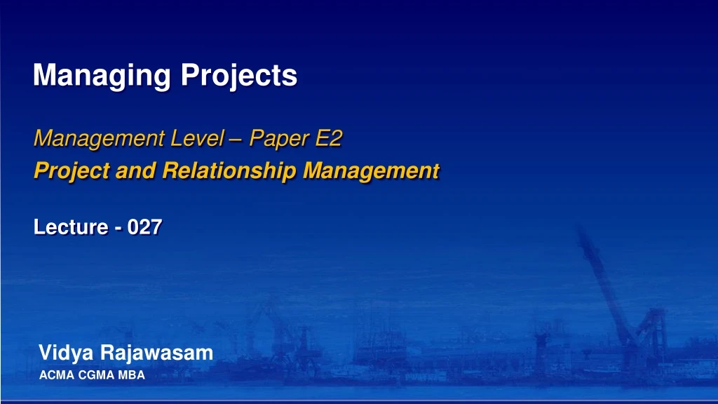 managing projects