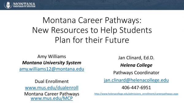 Montana Career Pathways: New Resources to Help Students Plan for their Future