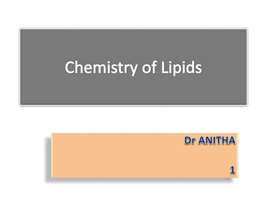 chemistry of lipids