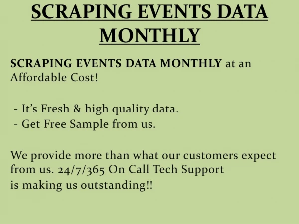 SCRAPING EVENTS DATA MONTHLY