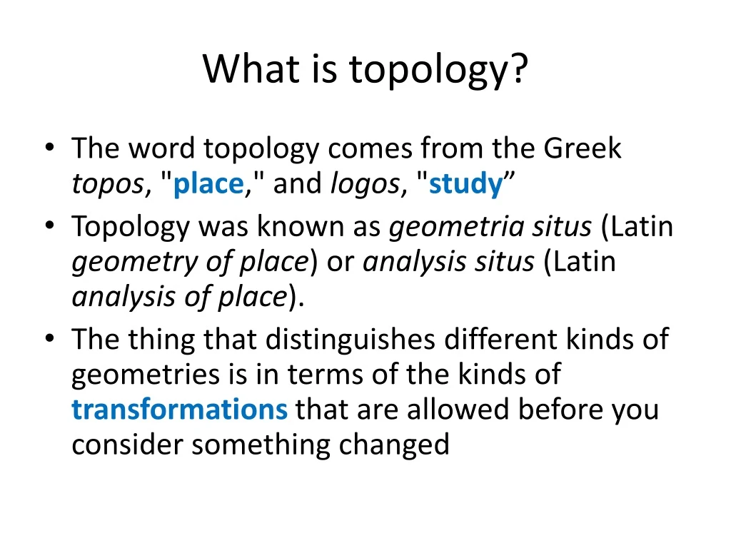 what is topology