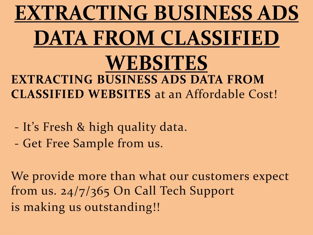 extracting business ads data from classified websites