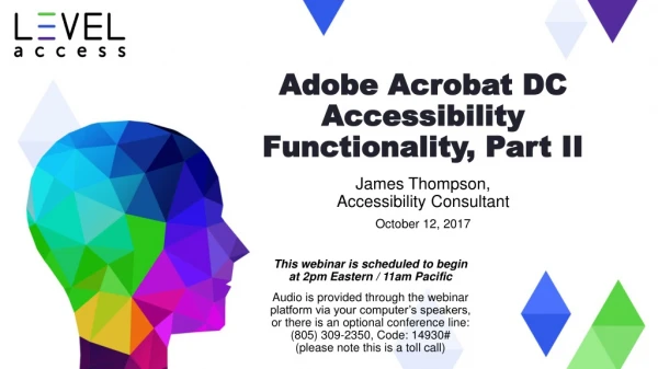 Adobe Acrobat DC Accessibility Functionality, Part II