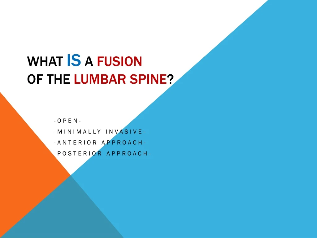 what is a fusion of the lumbar spine