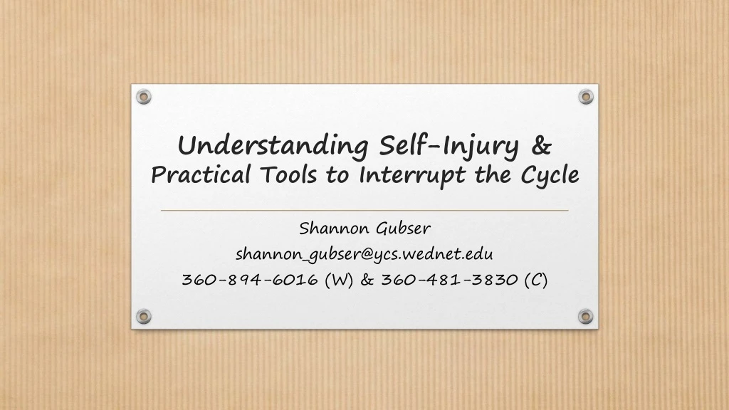 understanding self injury practical tools to interrupt the cycle