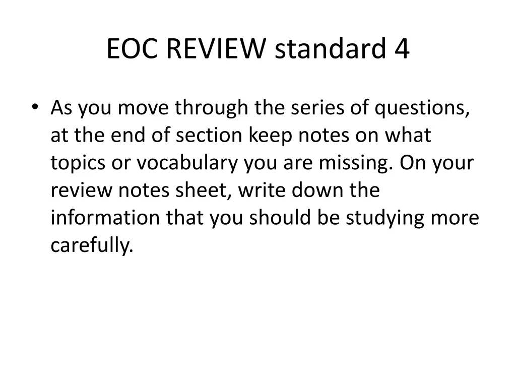 eoc review standard 4