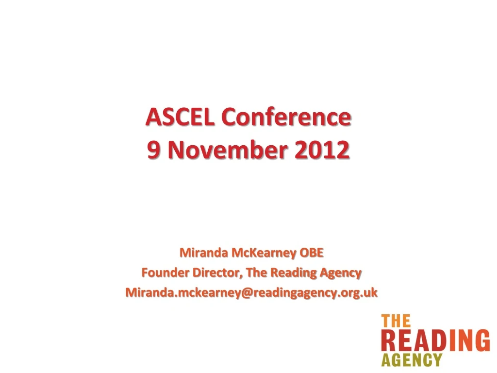 ascel conference 9 november 2012